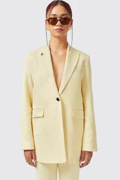 Woman|Twisted Tailor Fiore Slim Fit Yellow Jacket
