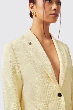 Woman|Twisted Tailor Fiore Slim Fit Yellow Jacket