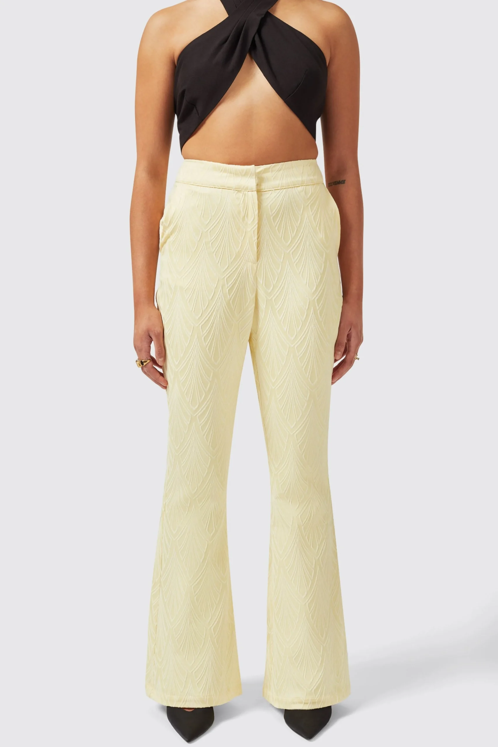 Woman|Twisted Tailor Fiore Slim Fit Yellow Trouser