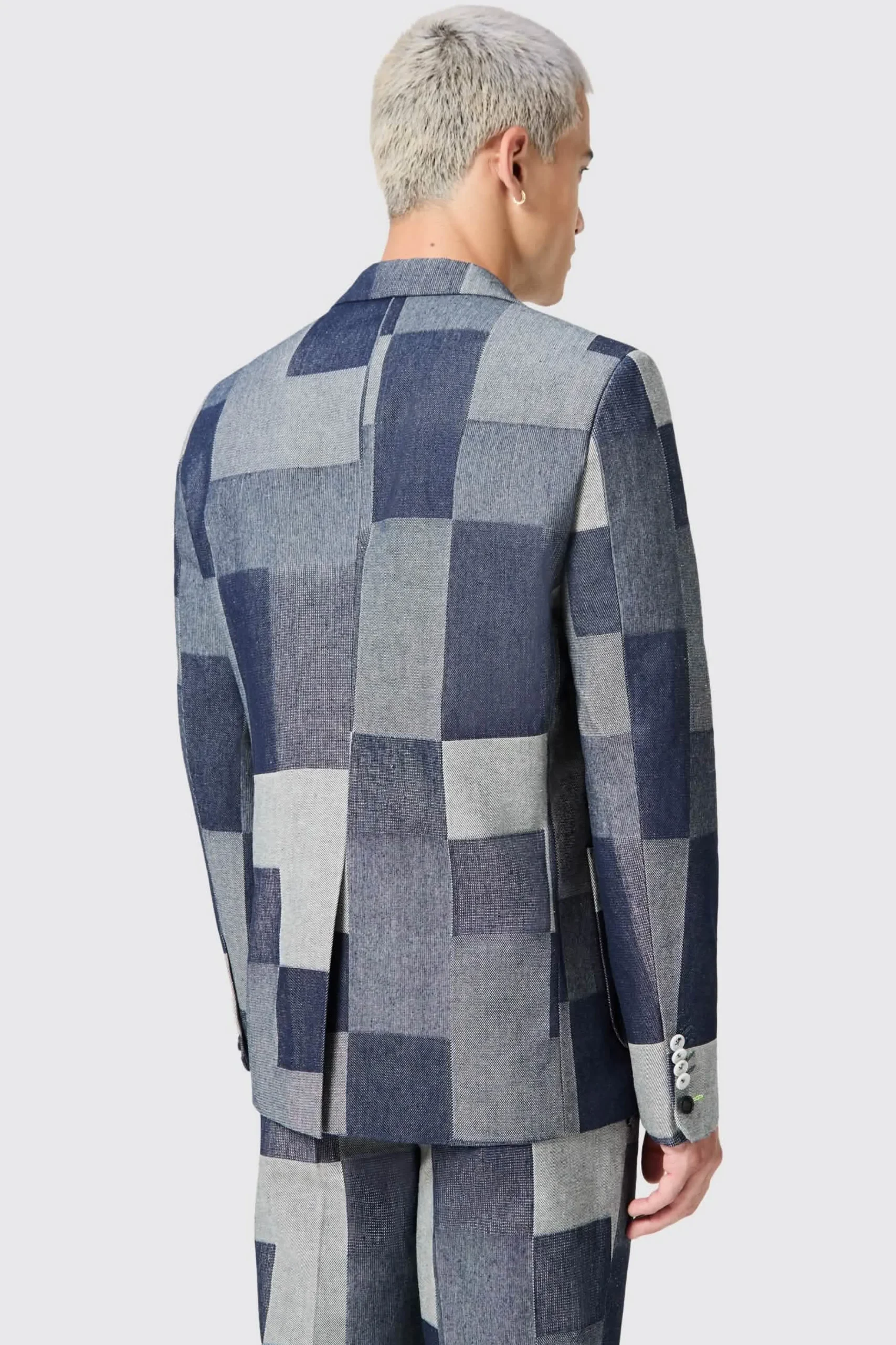Jackets·Casual Jackets|Occasion·Party Suits|Twisted Tailor Gasly Slim Fit Blue Denim Patch Suit