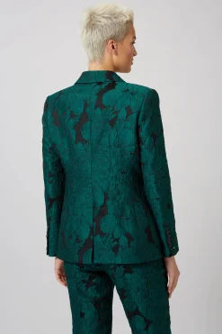Woman|Twisted Tailor Gillian Skinny Fit Green Floral Jacket