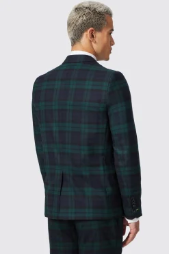 Jackets·Casual Jackets|Jackets·Party Jackets|Twisted Tailor Ginger Skinny Fit Green Tartan Jacket