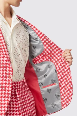 Style·Bold Prints|Twisted Tailor Gittings Slim Fit Red Boucle Cotton Suit