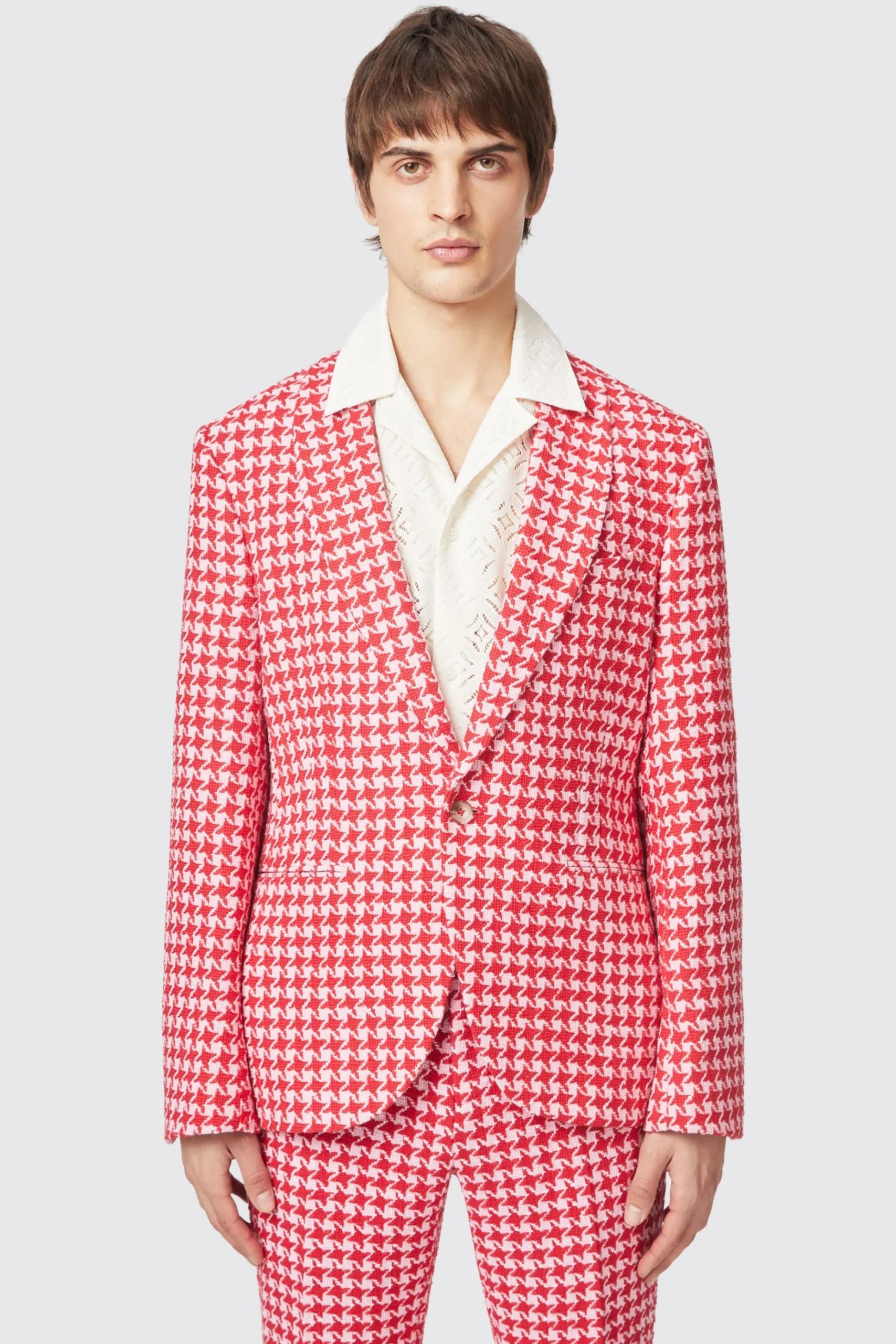 Jackets·Party Jackets|Twisted Tailor Gittings Slim Fit Red Boucle Cotton Jacket