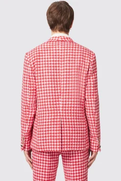 Jackets·Party Jackets|Twisted Tailor Gittings Slim Fit Red Boucle Cotton Jacket