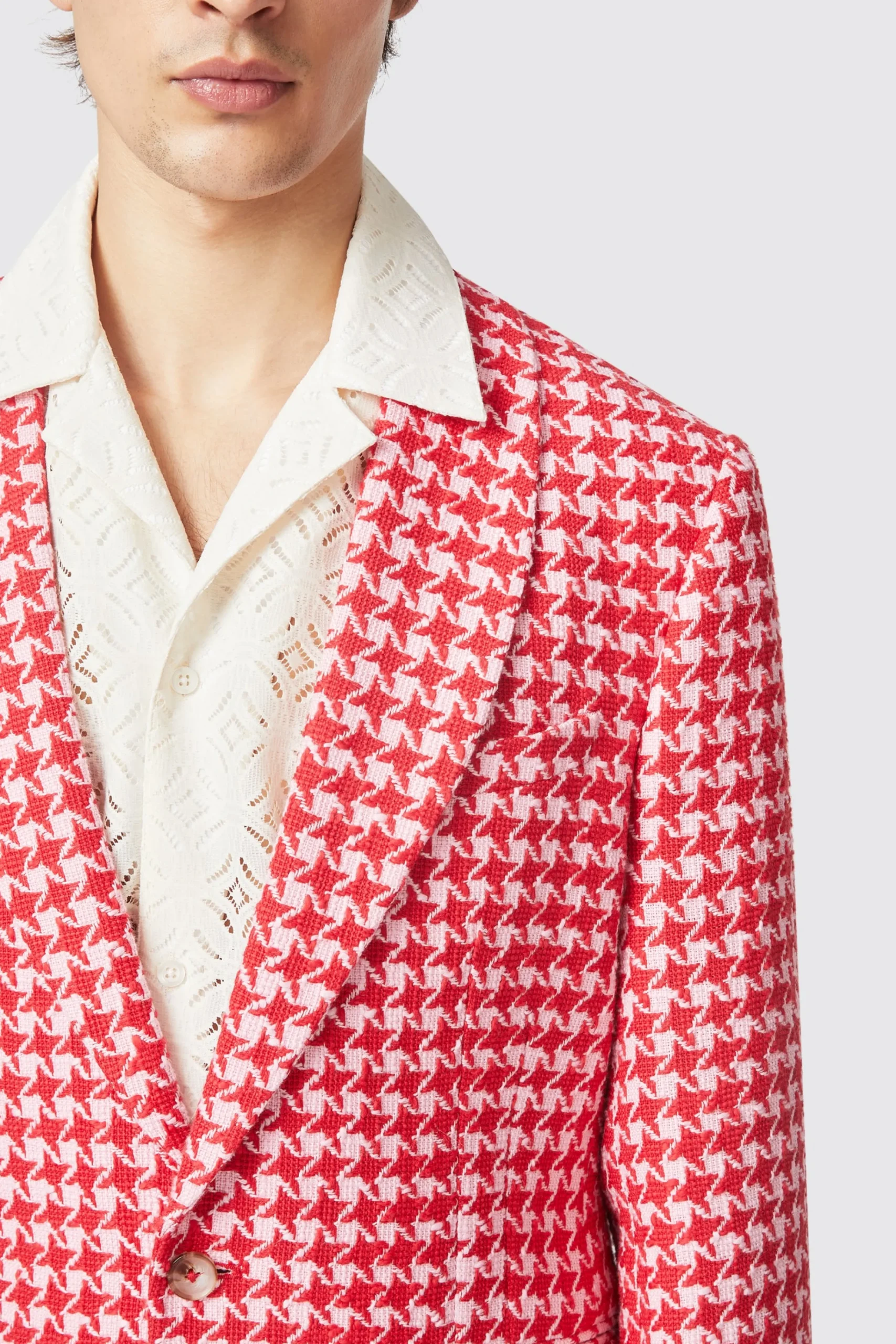 Jackets·Party Jackets|Twisted Tailor Gittings Slim Fit Red Boucle Cotton Jacket