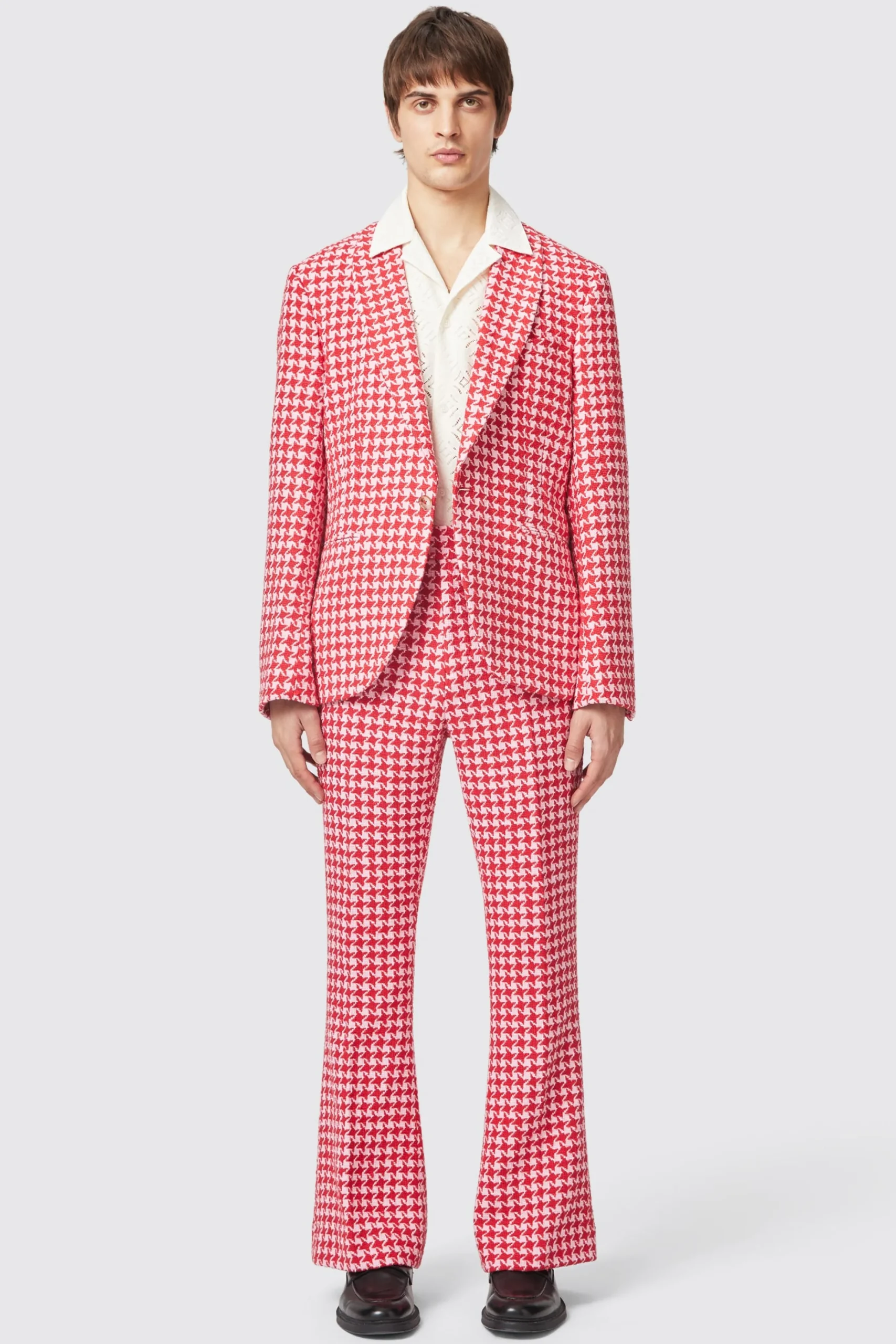 Jackets·Party Jackets|Twisted Tailor Gittings Slim Fit Red Boucle Cotton Jacket