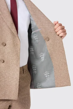 Jackets·Work Jackets|Jackets·Casual Jackets|Twisted Tailor Goddard Slim Fit Brown Double Breasted Jacket