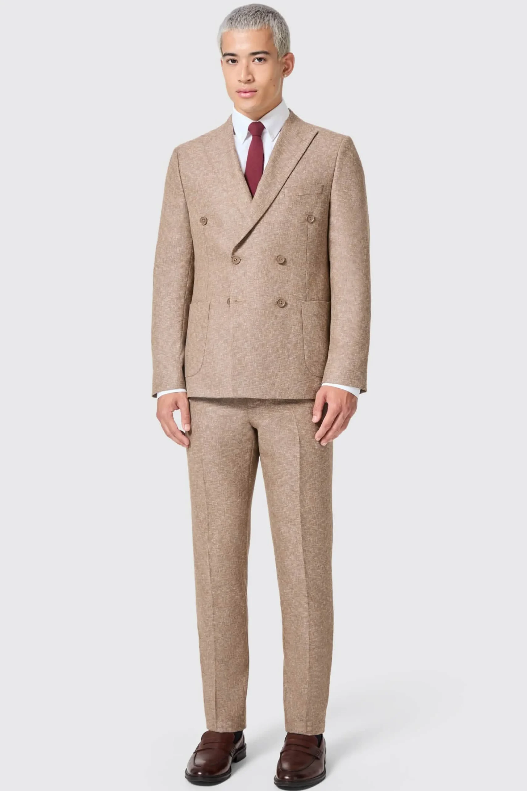 Style·Double Breasted Suits|Occasion·Groomsmen Suits|Twisted Tailor Goddard Slim Fit Brown Double Breasted Suit