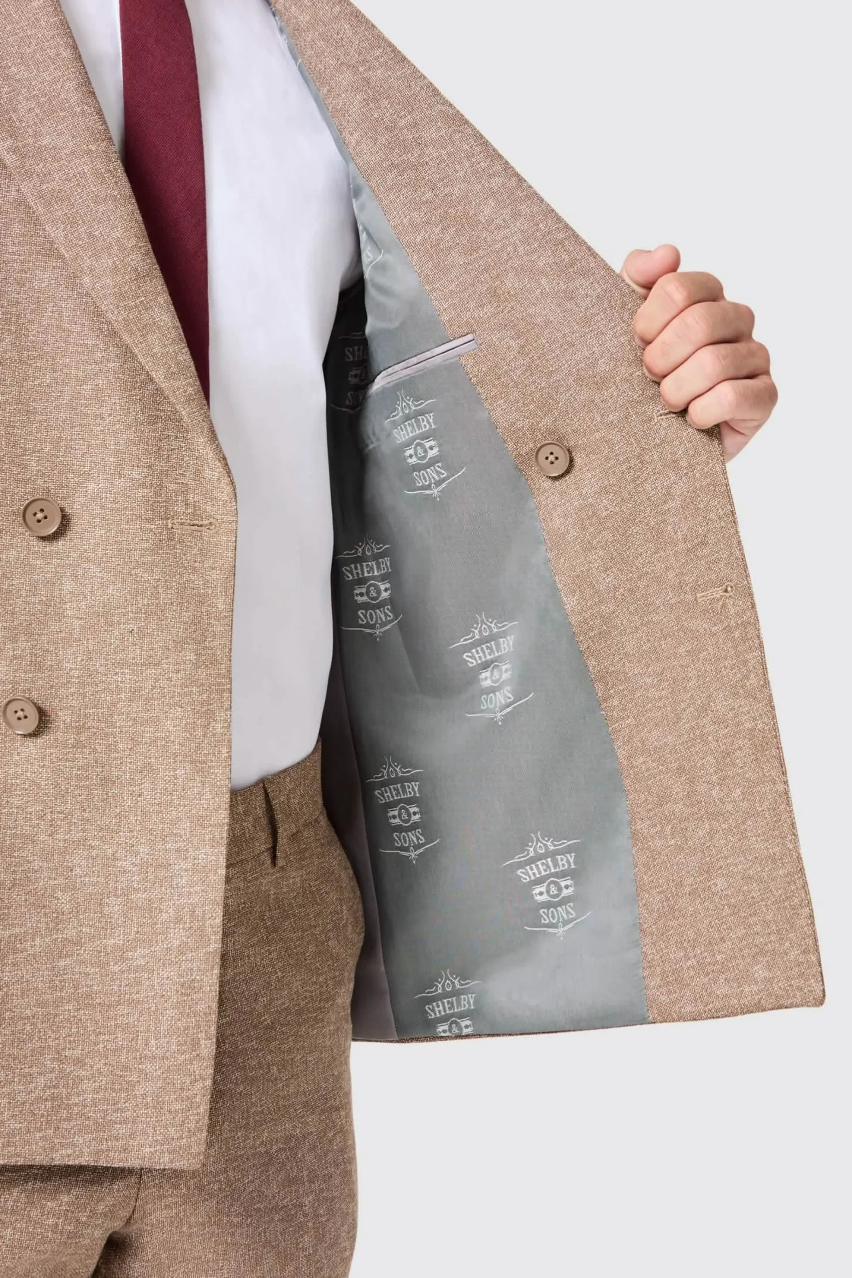 Style·Double Breasted Suits|Occasion·Groomsmen Suits|Twisted Tailor Goddard Slim Fit Brown Double Breasted Suit