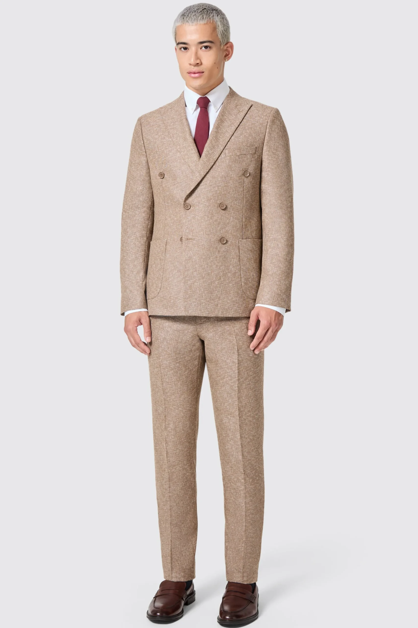 Trousers·Casual Trousers|Trousers·Work Trousers|Twisted Tailor Goddard Slim Fit Brown Trousers