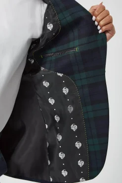 Woman|Twisted Tailor Grace Skinny Fit Green Tartan Jacket