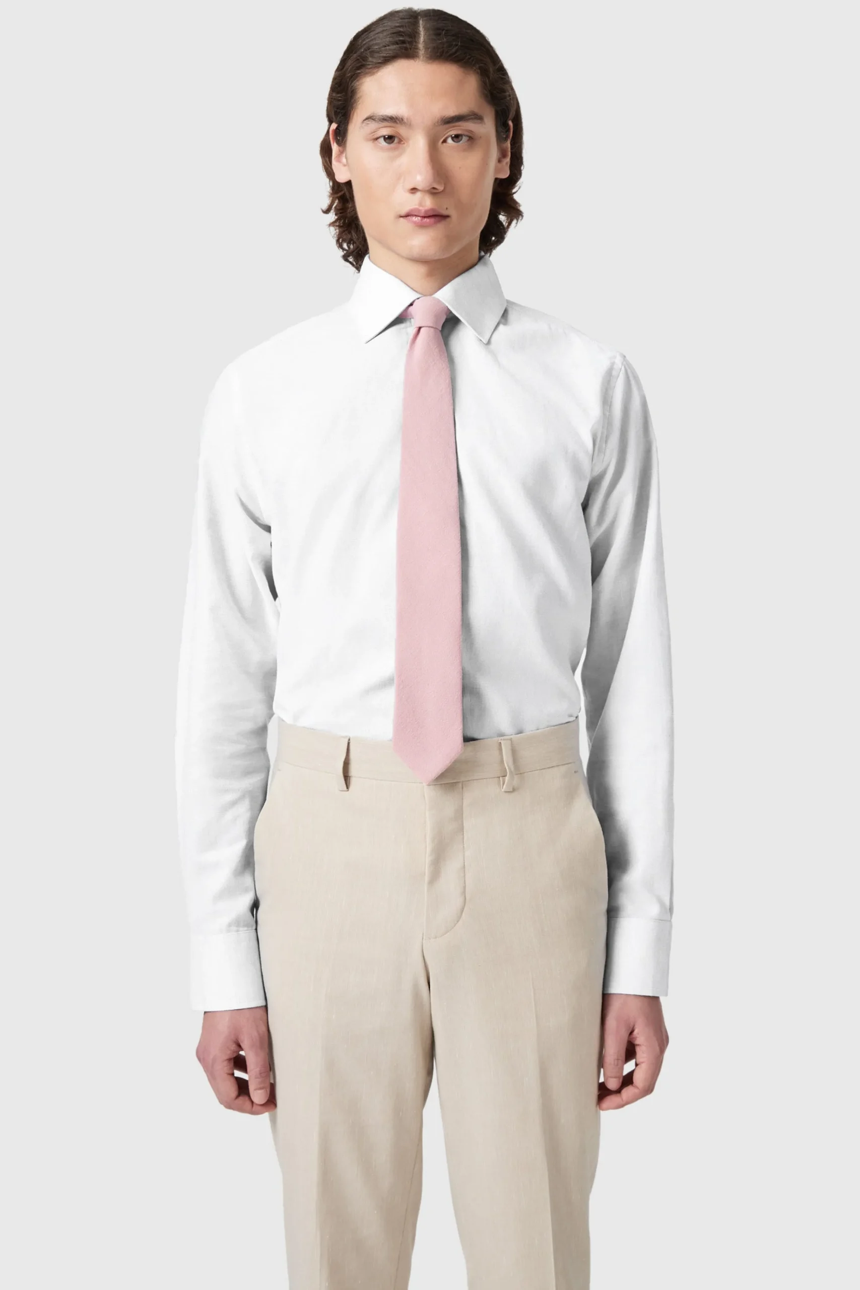 Style·Premium Shirts|Style·Everyday Essentials|Twisted Tailor Grafton Slim Fit Spread Collar White Linen Shirt