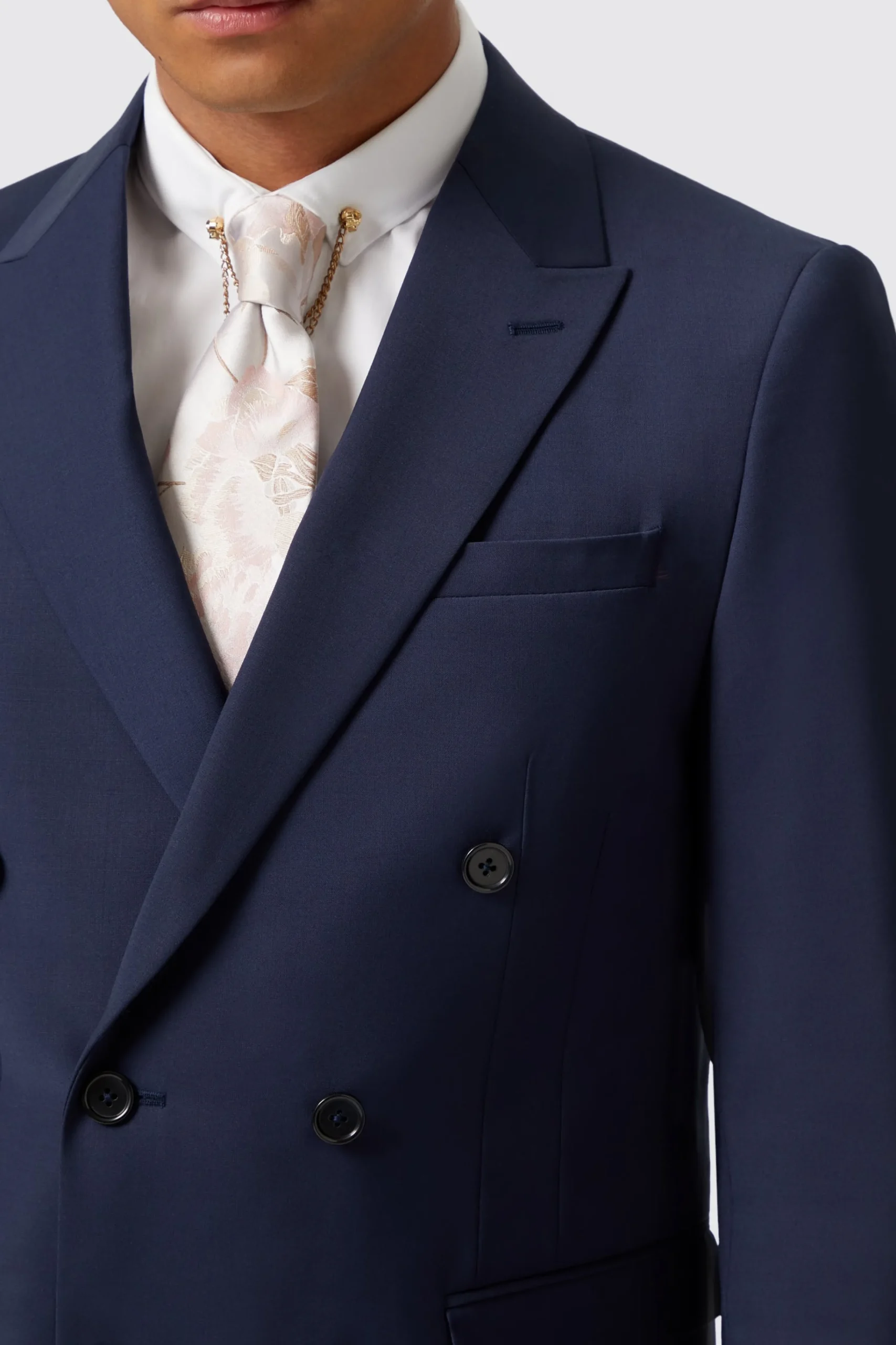 Jackets·Work Jackets|Twisted Tailor Harwood Slim Fit Navy Double Breasted Wool Jacket