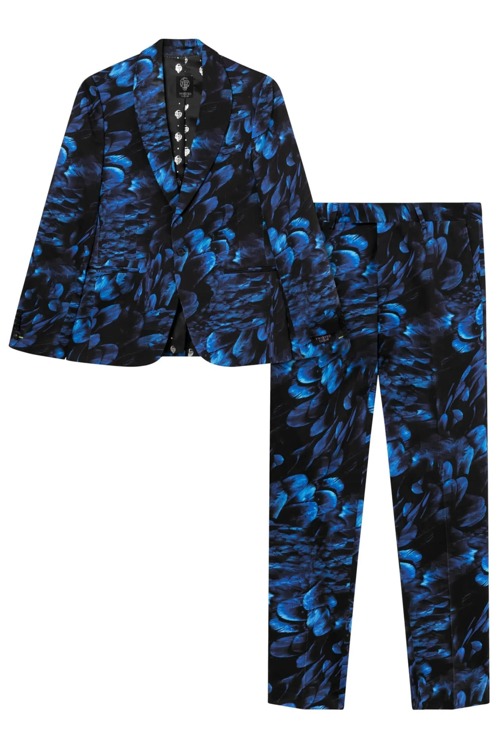Jackets·Floral Jackets|Twisted Tailor Heron Slim Fit Blue Floral Cotton Jacket