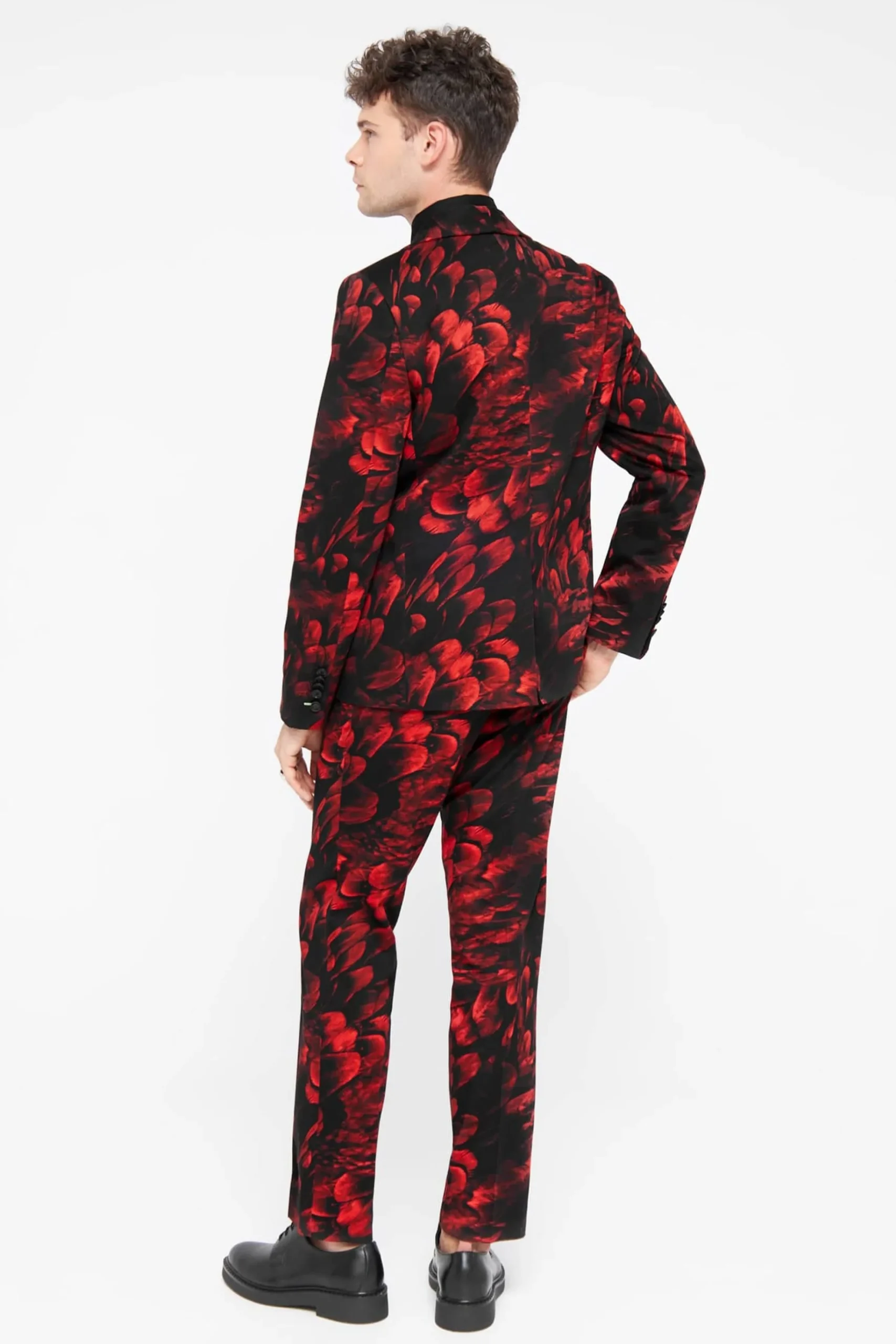 Jackets·Floral Jackets|Twisted Tailor Heron Slim Fit Red Floral Cotton Jacket