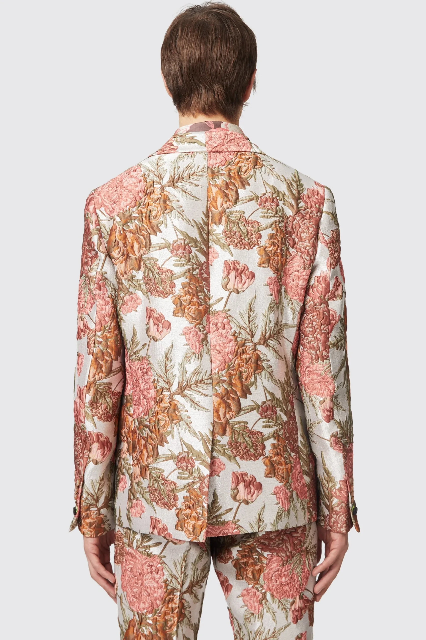 Jackets·Floral Jackets|Jackets·Party Jackets|Twisted Tailor Hirshfield Floral Pink Silver Jacquard Jacket