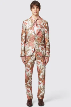 Jackets·Floral Jackets|Jackets·Party Jackets|Twisted Tailor Hirshfield Floral Pink Silver Jacquard Jacket