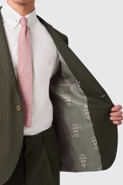Jackets·Work Jackets|Jackets·Casual Jackets|Twisted Tailor Hodge Slim Fit Green Pinstripe Jacket