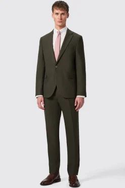 Style·Plain Suits|Occasion·Groomsmen Suits|Twisted Tailor Hodge Slim Fit Green Pinstripe Suit