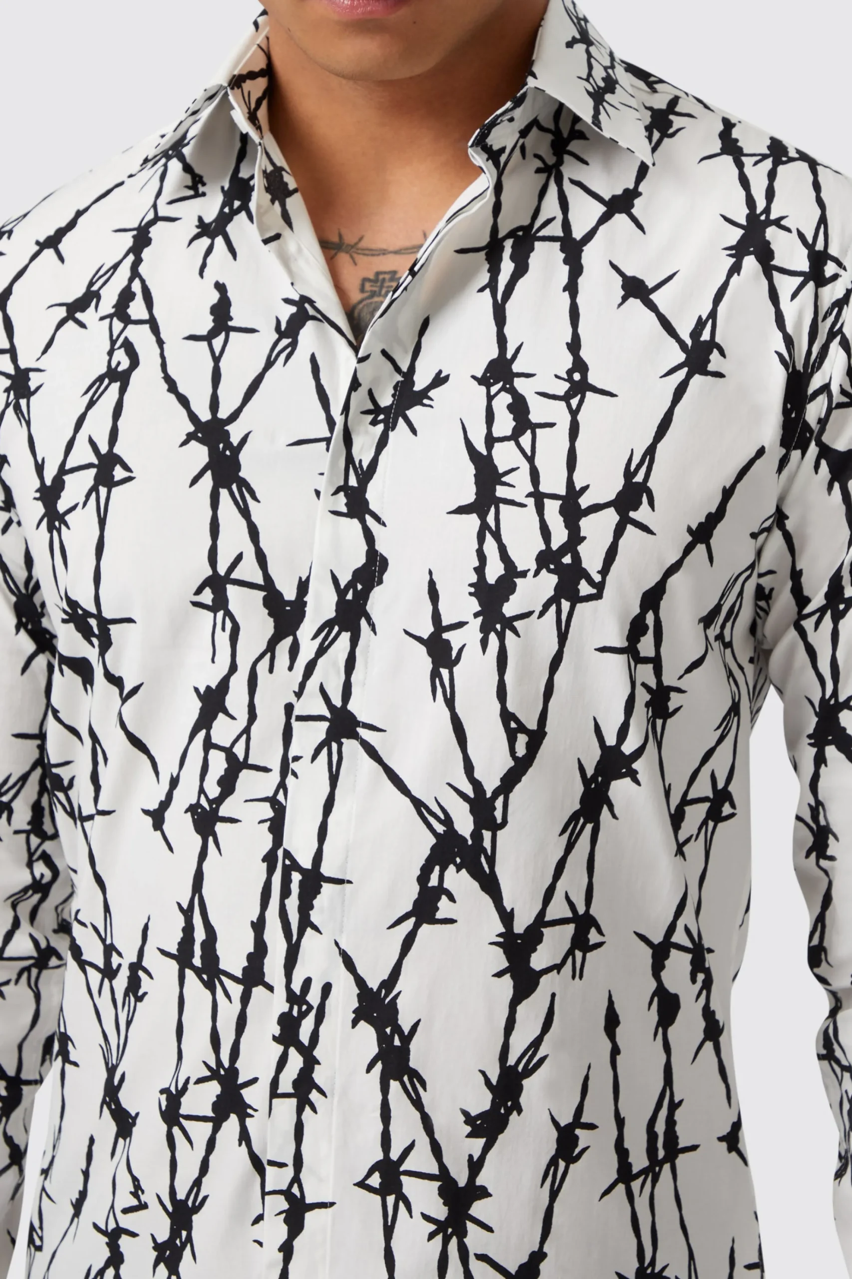 Style·Patterned Shirts|Occasion·Party Shirts|Twisted Tailor Horner Slim Fit White Cotton Shirt