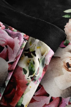 Trousers·Floral Trousers|Twisted Tailor Ikeda Slim Fit Black Cotton Floral Trousers