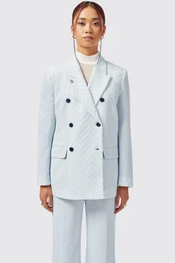 Woman|Twisted Tailor Iris Slim Fit Blue Jacket