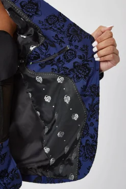 Woman|Style·Icons|Twisted Tailor Jackalope Skinny Fit Blue Floral Flocked Suit