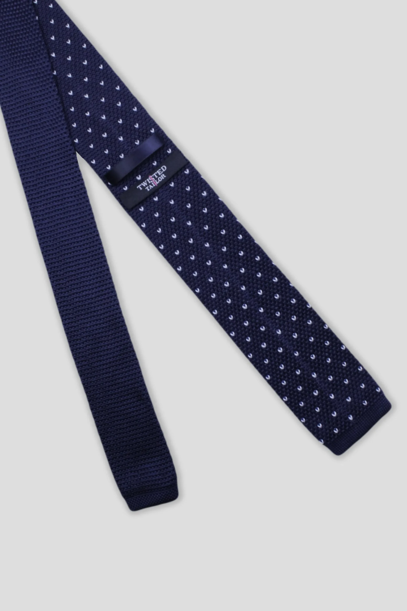 Suit Accessories·Ties|Twisted Tailor Jagger Tie Navy Spot