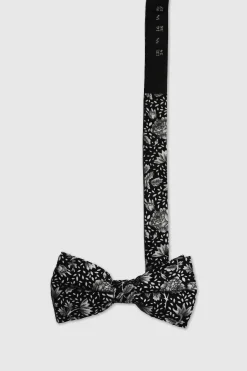 Suit Accessories·Bow Ties|Occasion·Party Suits|Twisted Tailor Jasper Black Floral Bow Tie