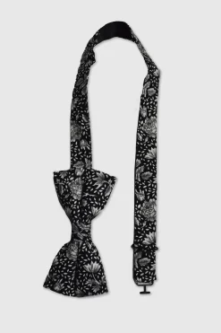 Suit Accessories·Bow Ties|Occasion·Party Suits|Twisted Tailor Jasper Black Floral Bow Tie