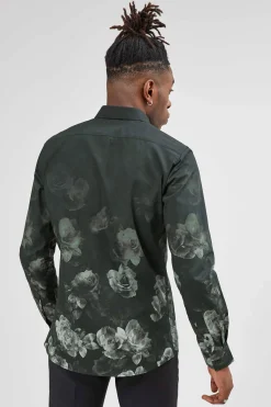 Style·Patterned Shirts|Occasion·Formal Shirts|Twisted Tailor Kember Slim Fit Black Floral Shirt
