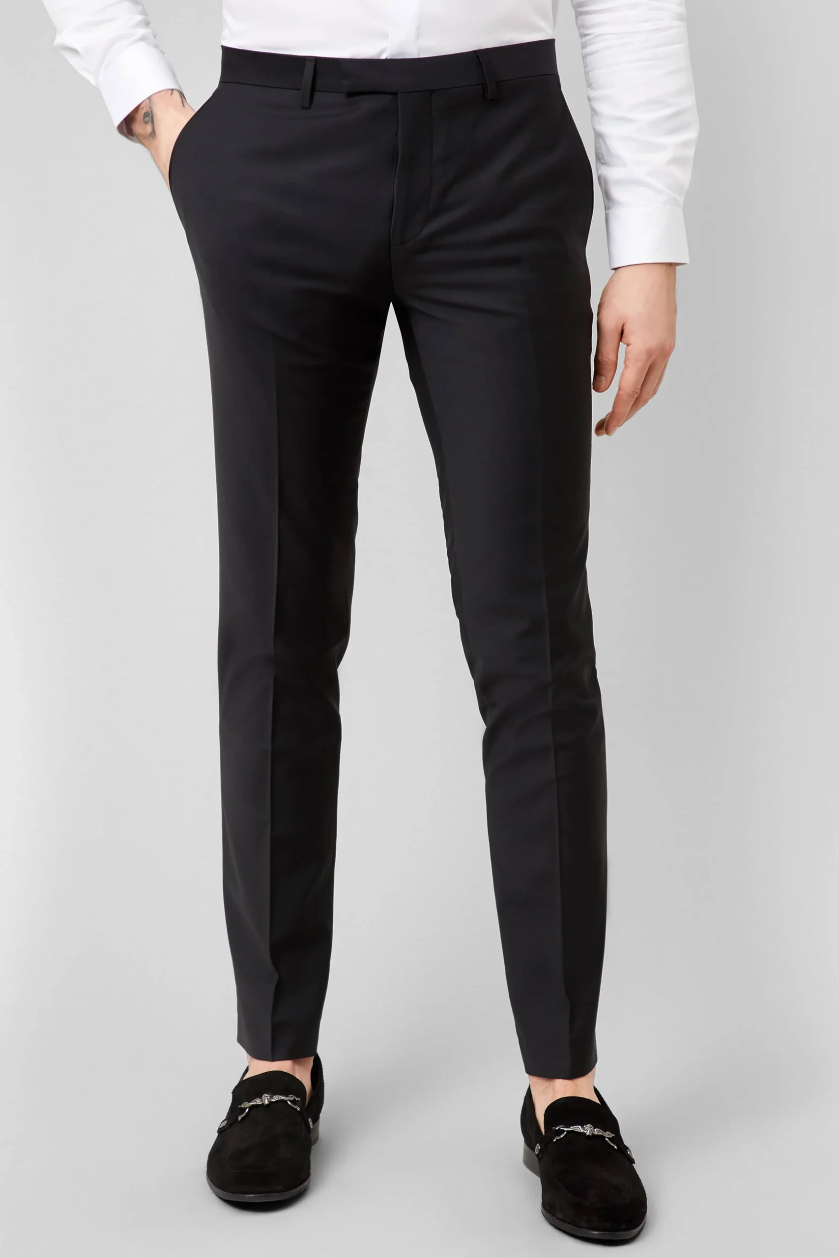 Trousers·Party Trousers|Twisted Tailor Kingdon Skinny Fit Black Dinner Trousers