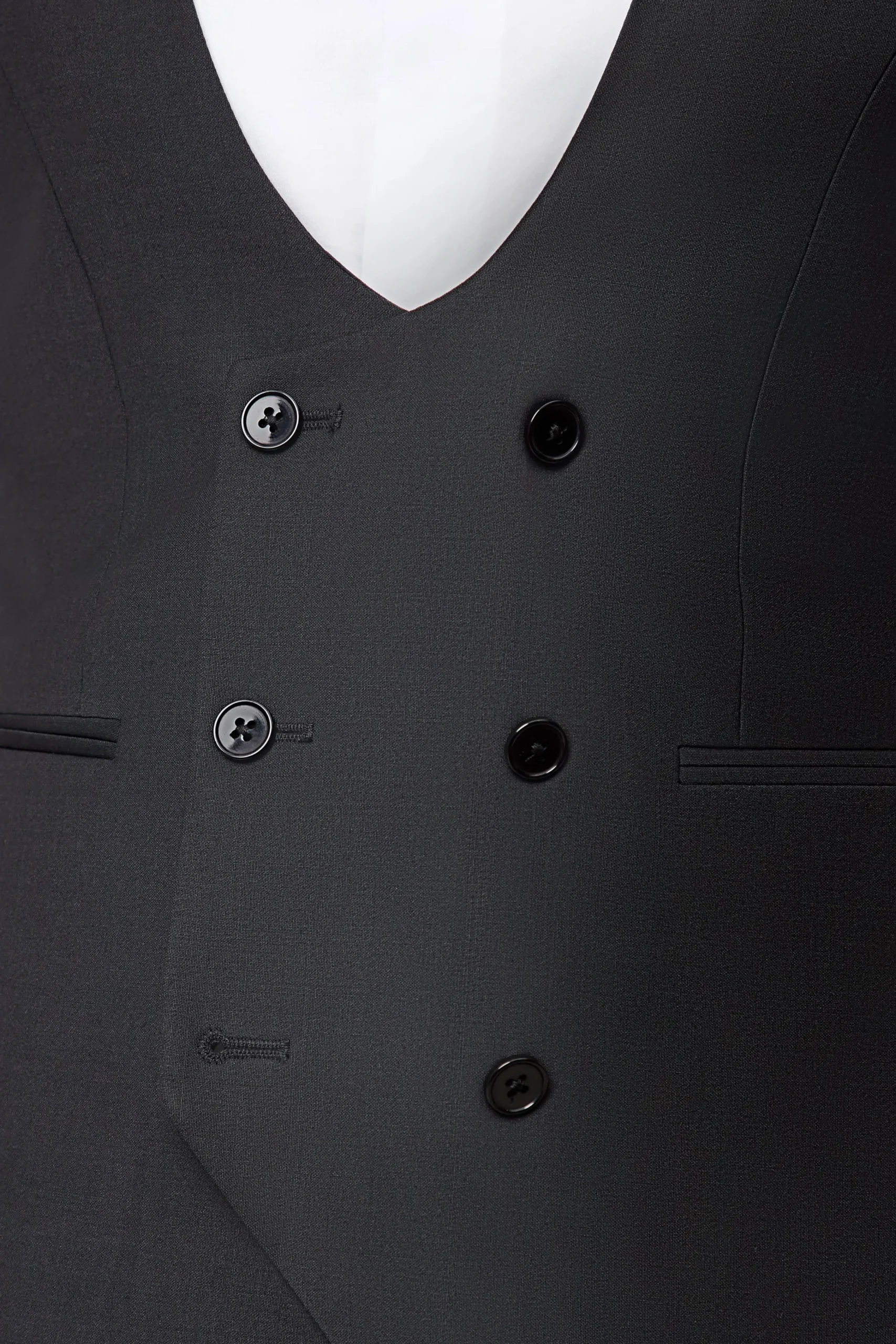 Waistcoats|Twisted Tailor Kingdon Skinny Fit Black Dinner Waistcoat