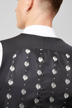 Waistcoats|Twisted Tailor Kingdon Skinny Fit Black Dinner Waistcoat