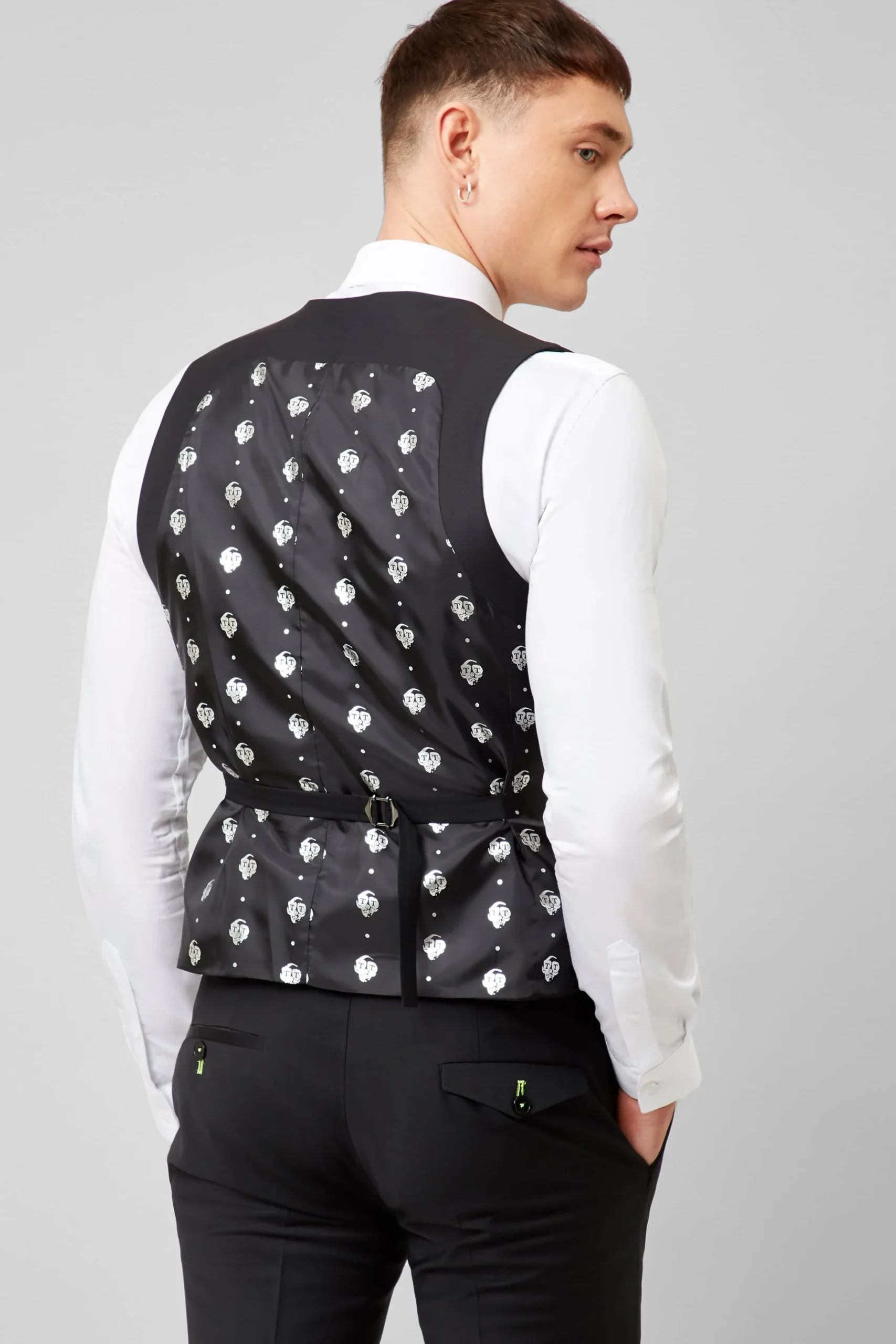 Waistcoats|Twisted Tailor Kingdon Skinny Fit Black Dinner Waistcoat