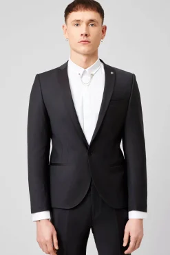 Jackets·Party Jackets|Twisted Tailor Kingdon Skinny Fit Black Dinner Jacket