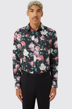 Style·Patterned Shirts|Style·Floral Shirts|Twisted Tailor Lars Navy Floral Shirt