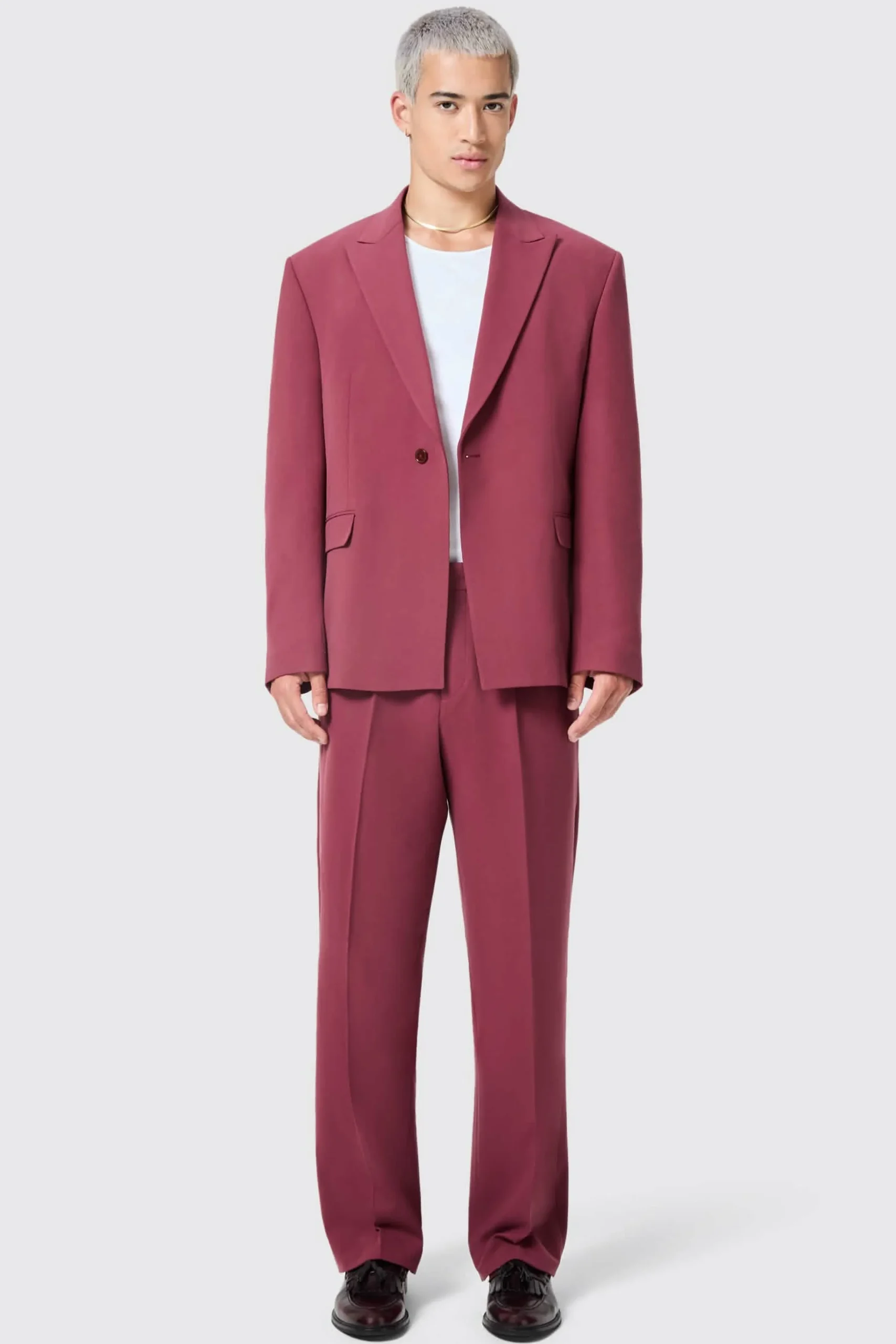 Unisex|Jackets·Work Jackets|Twisted Tailor Lavoir Oversized Burgundy Jacket