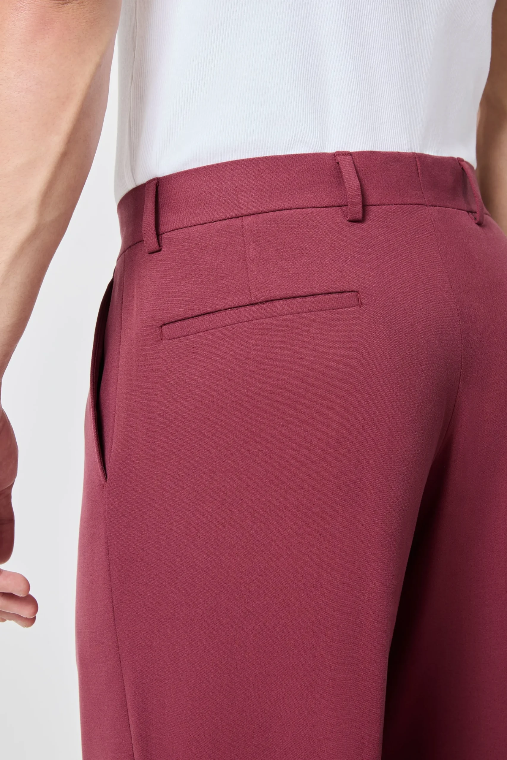 Trousers·Casual Trousers|Trousers·Work Trousers|Twisted Tailor Lavoir Oversized Burgundy Trousers