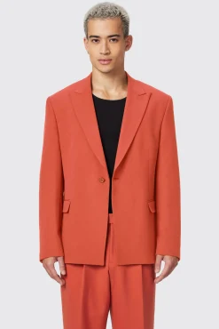 Unisex|Jackets·Work Jackets|Twisted Tailor Lavoir Oversized Burnt Orange Jacket