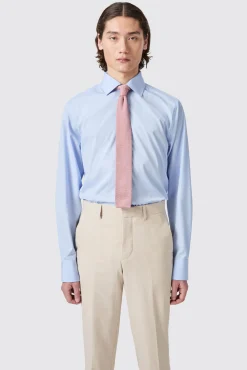 Style·Premium Shirts|Occasion·Formal Shirts|Twisted Tailor Lewes Slim Fit Spread Collar Blue Cotton Shirt
