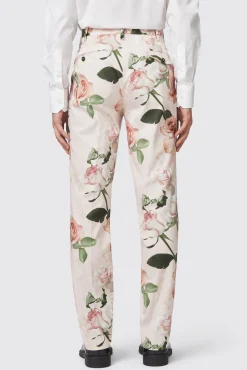 Trousers·Floral Trousers|Trousers·Party Trousers|Twisted Tailor Lincoln Skinny Fit Pink Floral Cotton Trousers