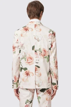 Style·Floral Suits|Style·Bold Prints|Twisted Tailor Lincoln Skinny Fit Pink Floral Cotton Suit