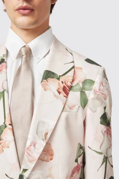 Style·Floral Suits|Style·Bold Prints|Twisted Tailor Lincoln Skinny Fit Pink Floral Cotton Suit
