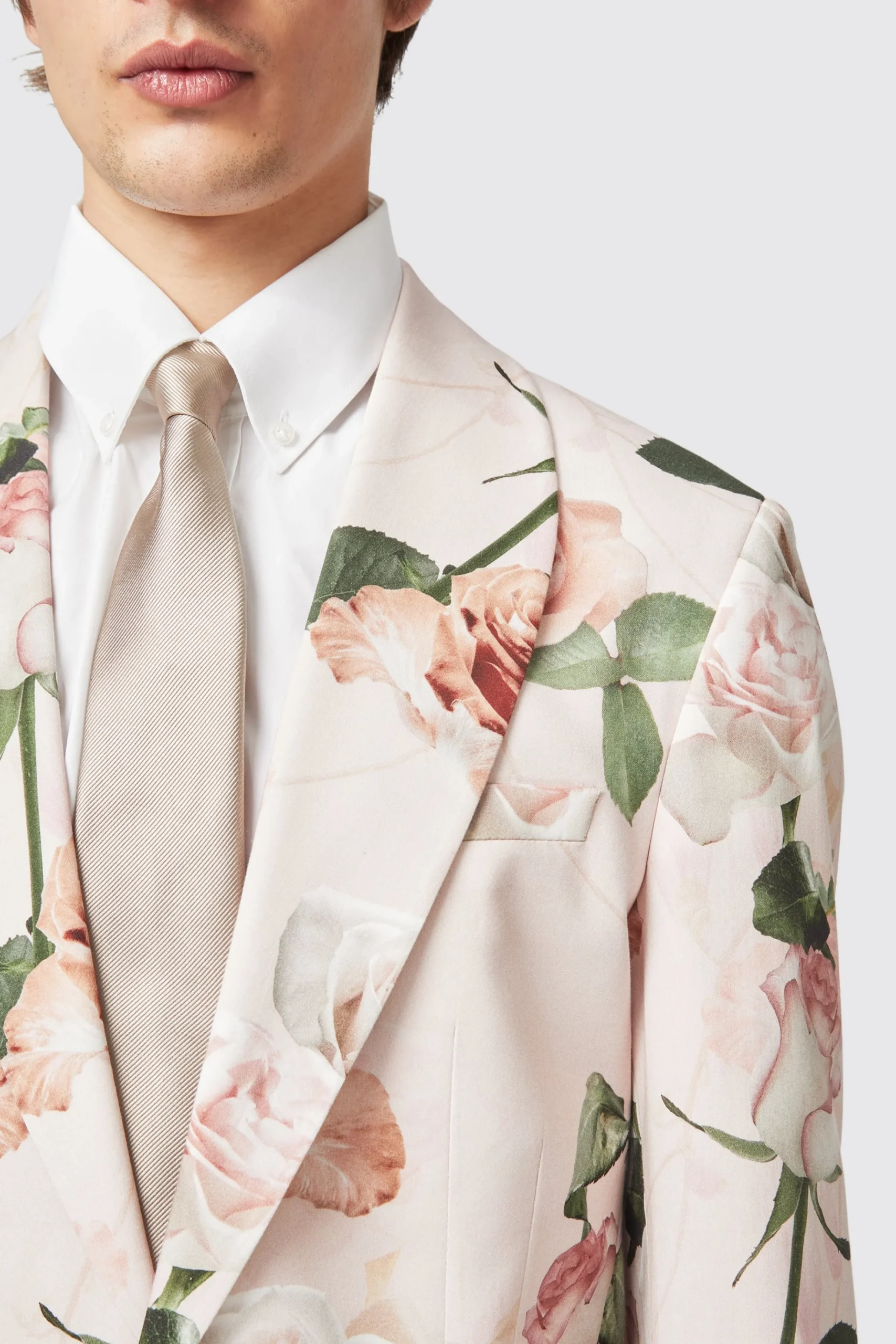 Style·Floral Suits|Style·Bold Prints|Twisted Tailor Lincoln Skinny Fit Pink Floral Cotton Suit