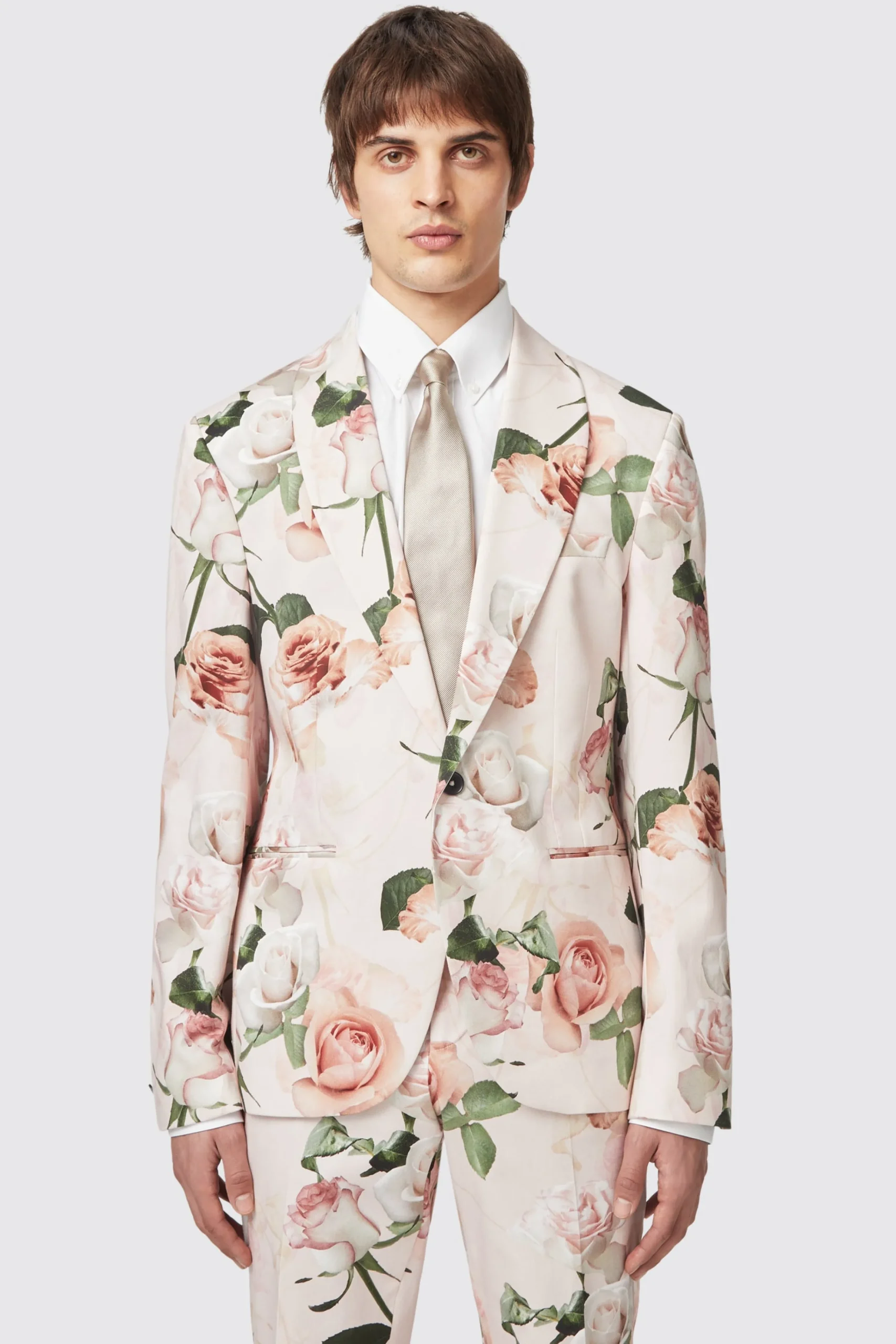 Jackets·Floral Jackets|Jackets·Party Jackets|Twisted Tailor Lincoln Skinny Fit Pink Floral Cotton Jacket
