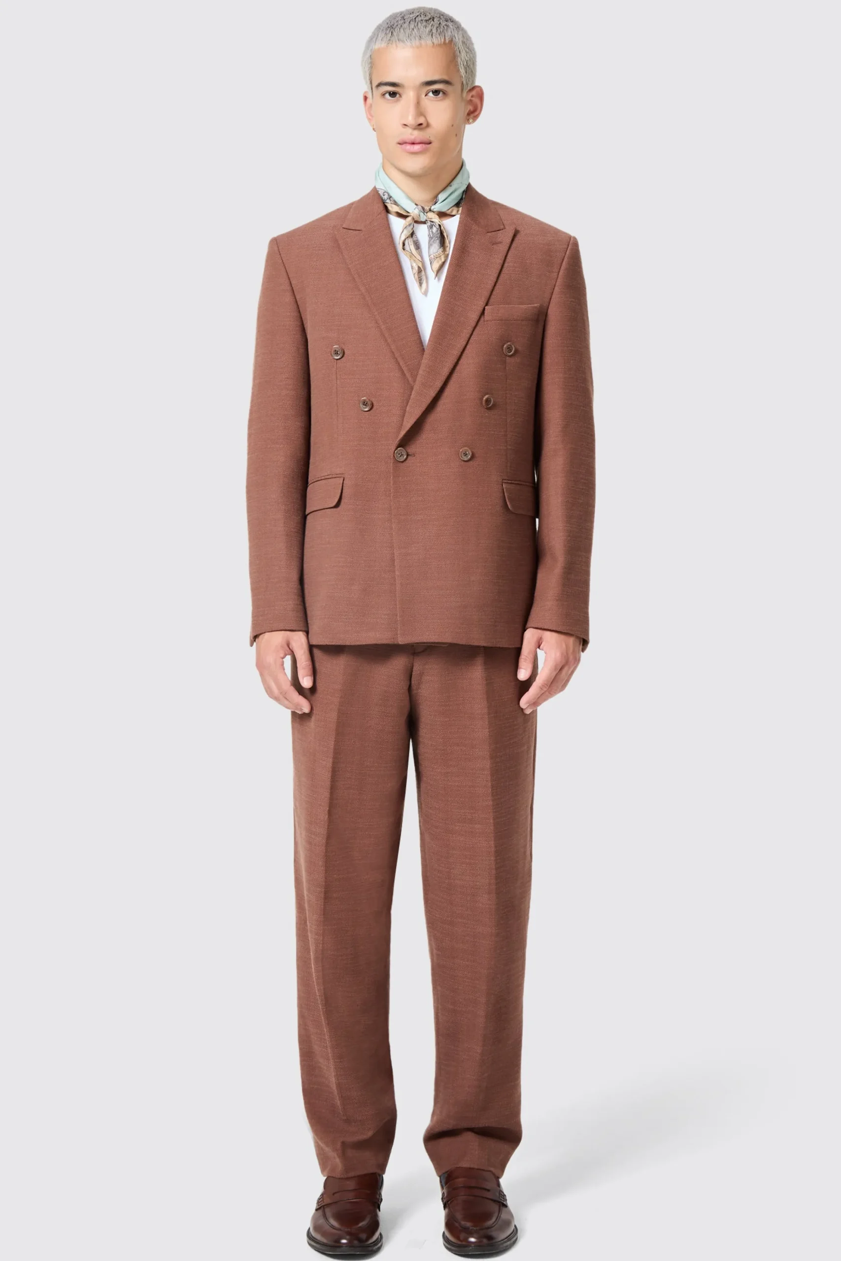 Unisex|Trousers·Casual Trousers|Twisted Tailor Lisandro Oversized Brown Cotton Trousers