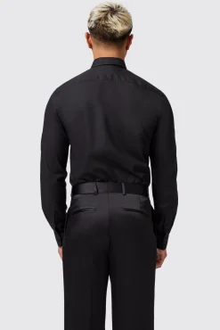Style·Patterned Shirts|Occasion·Party Shirts|Twisted Tailor Luizzi Slim Fit Gold Spot Print Black Cotton Shirt
