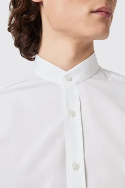Style·Premium Shirts|Style·Everyday Essentials|Twisted Tailor Lyndhurst Slim Fit Grandad Collar White Cotton Shirt